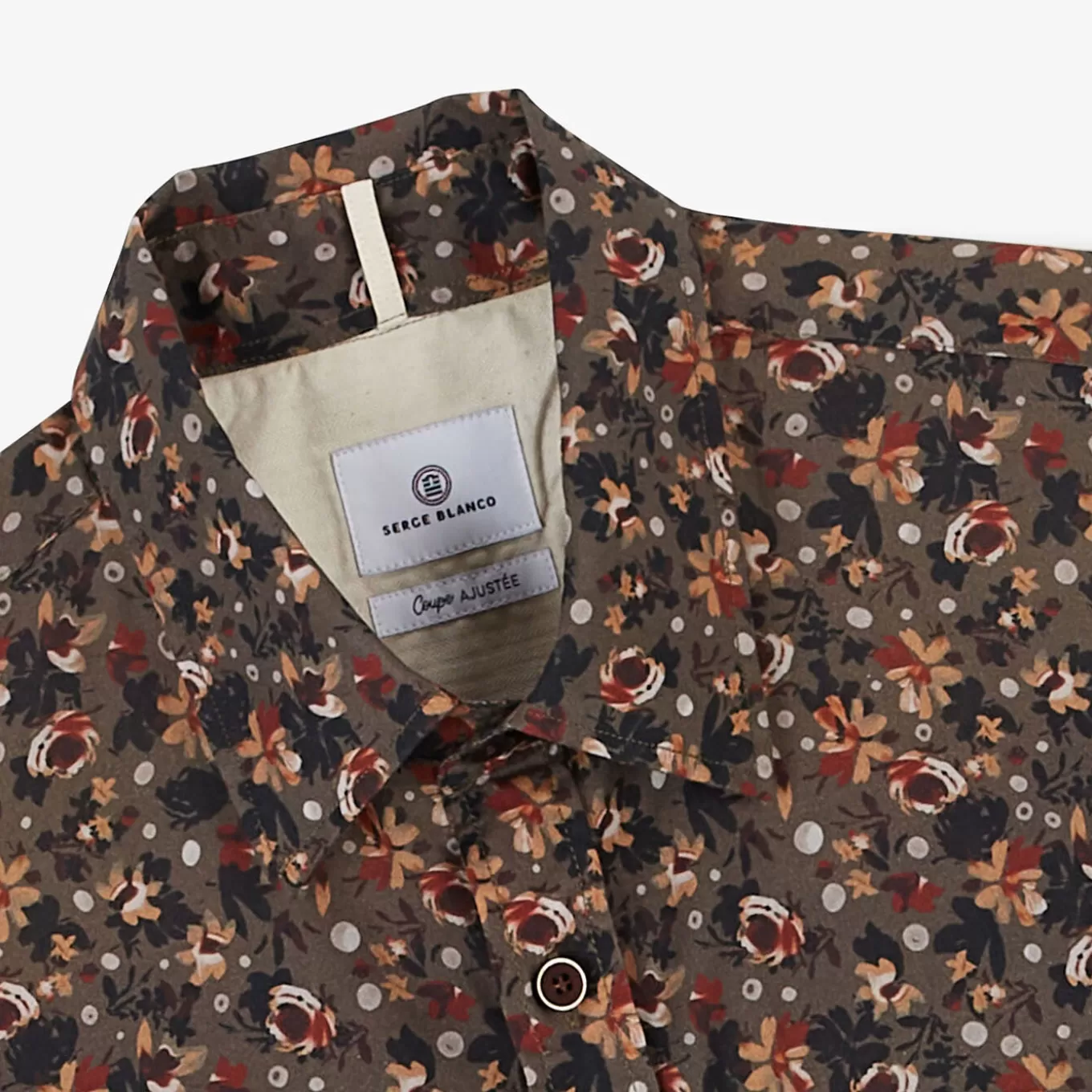 brown_floral_fitted_shirt_3.webp SERGE BLANCO® Shirts^Brown floral fitted shirt