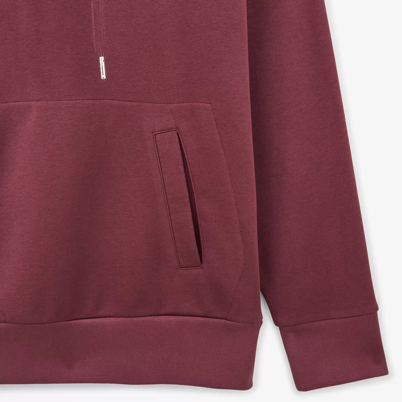 burgundy_red_brushed_fleece_hoodie_4.webp SERGE BLANCO® Sweatshirts^Burgundy Red Brushed Fleece Hoodie