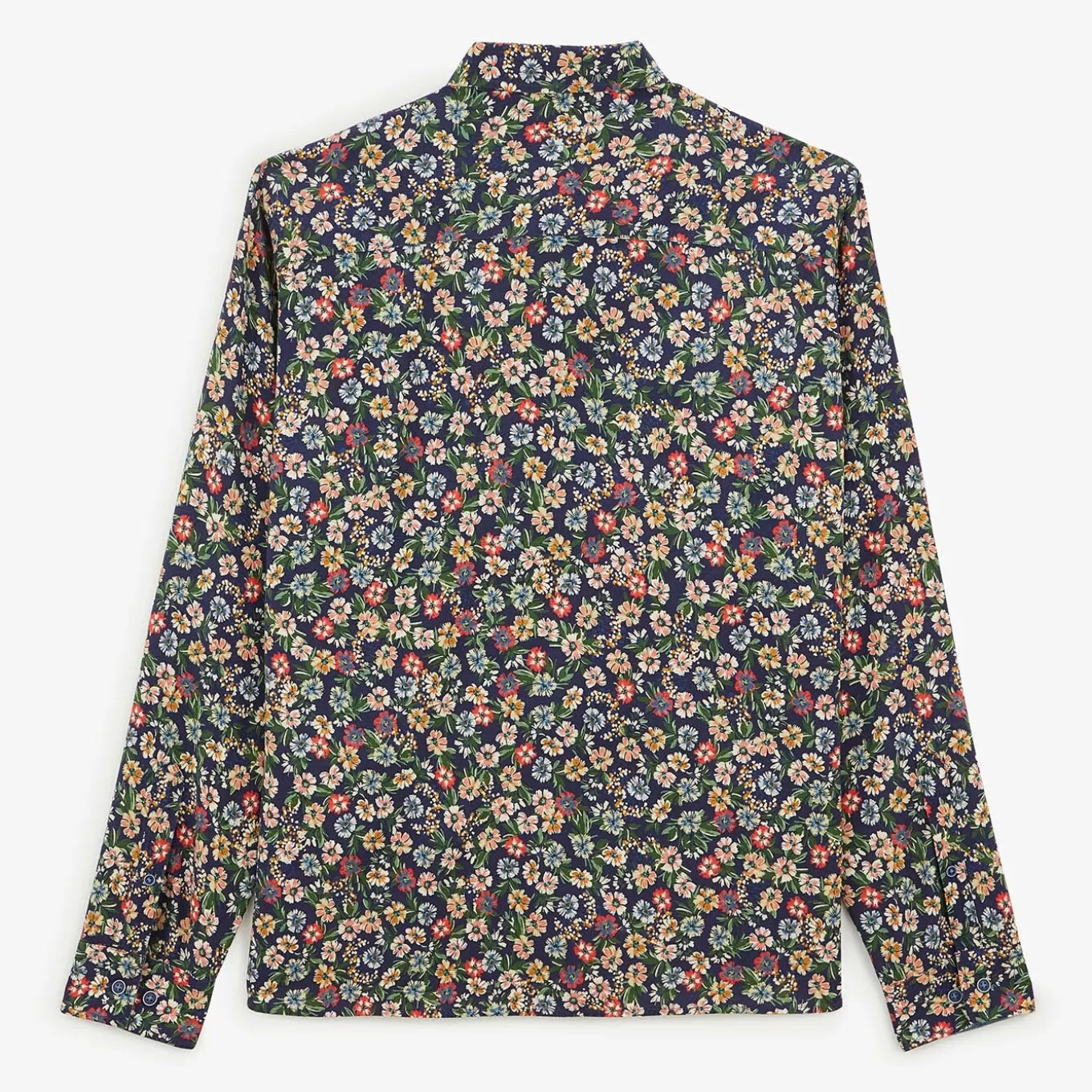 SERGE BLANCO® Shirts^Dark blue shirt with multi-colored floral print with long sleeves