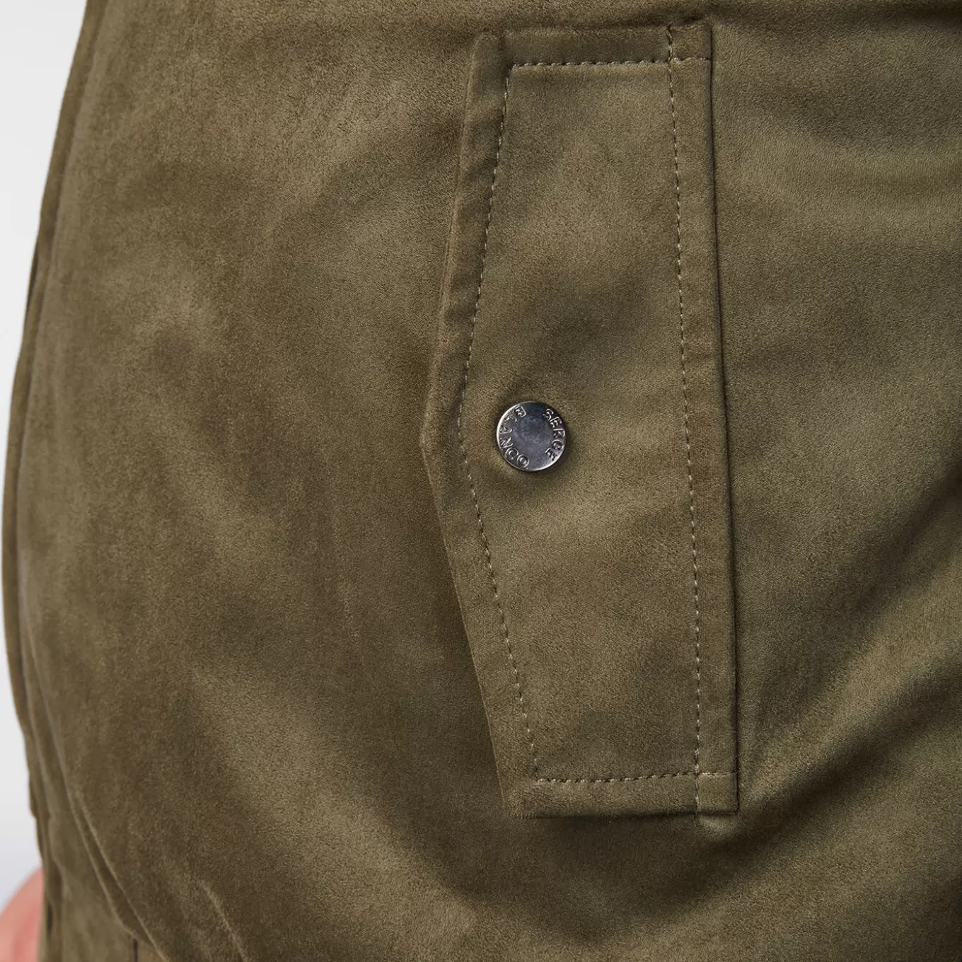 florent_zipped_jacket_in_military_suede_5.webp SERGE BLANCO® Coats And Jackets^Florent zipped jacket in military suede
