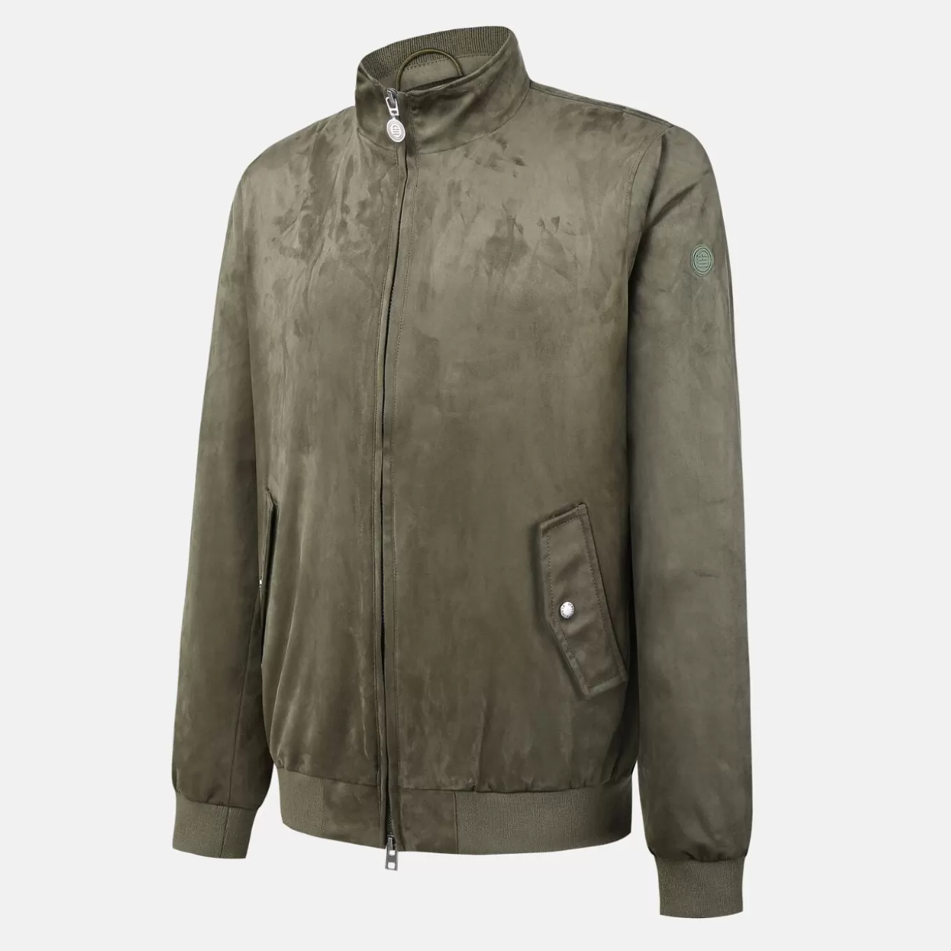 florent_zipped_jacket_in_military_suede_6.webp SERGE BLANCO® Coats And Jackets^Florent zipped jacket in military suede