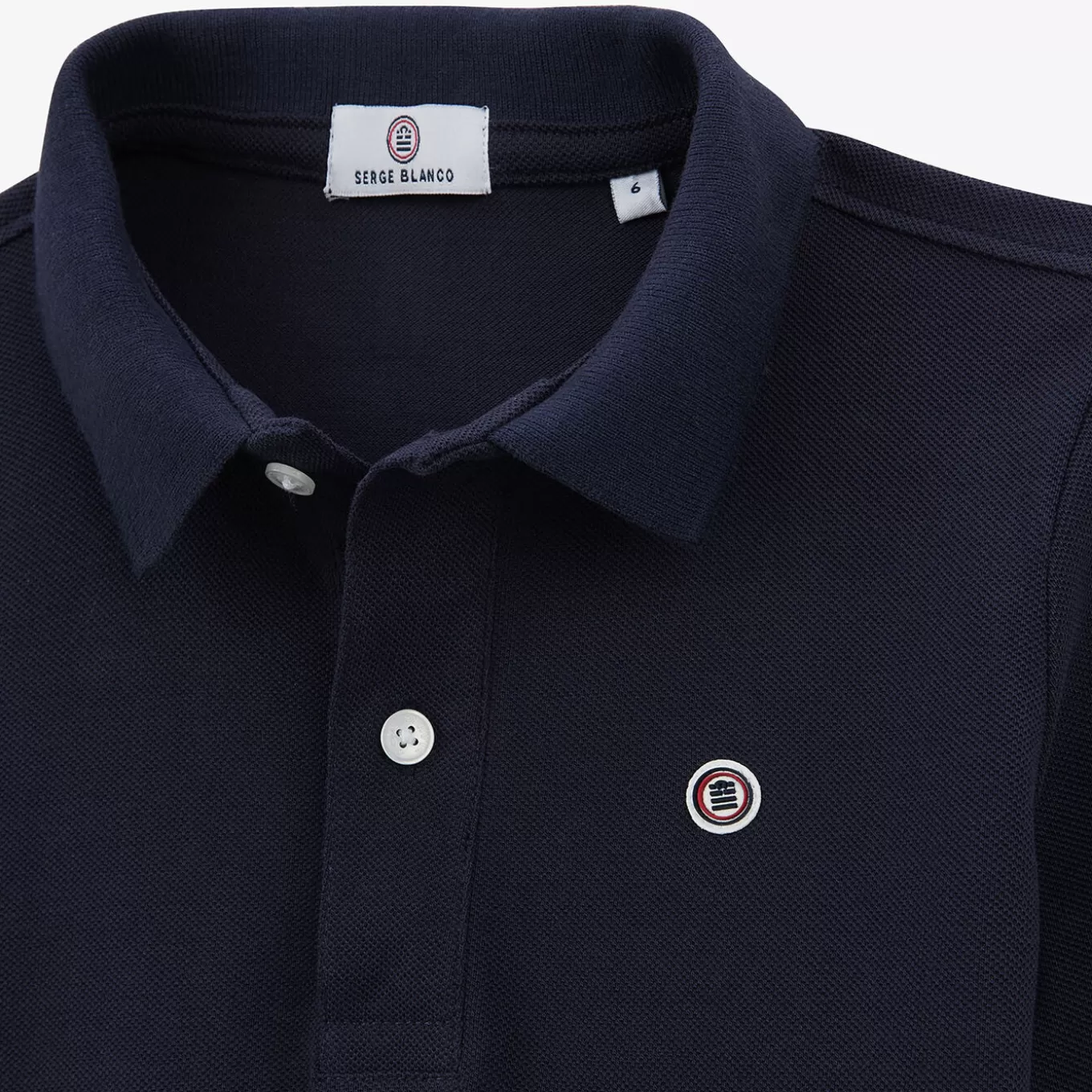 SERGE BLANCO® Polo Shirts^Junior short-sleeved polo shirt in dark blue cotton