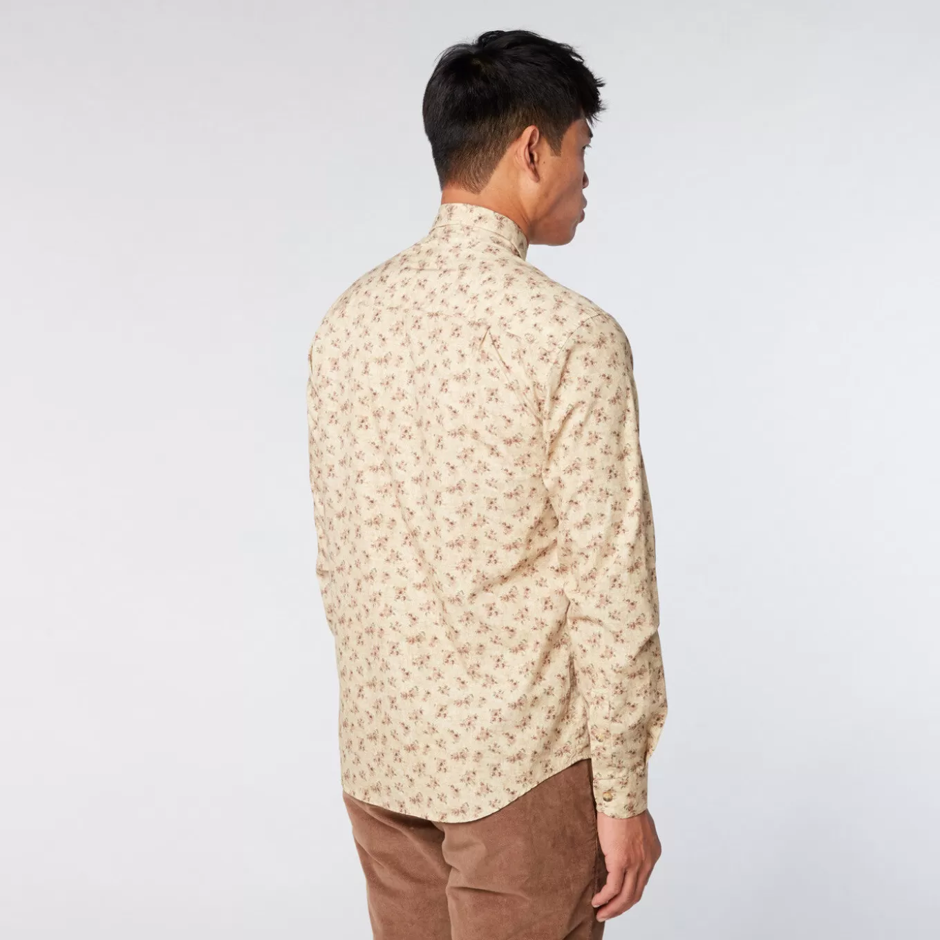 SERGE BLANCO® Shirts^Men's yellow vintage flower print slim fit shirt