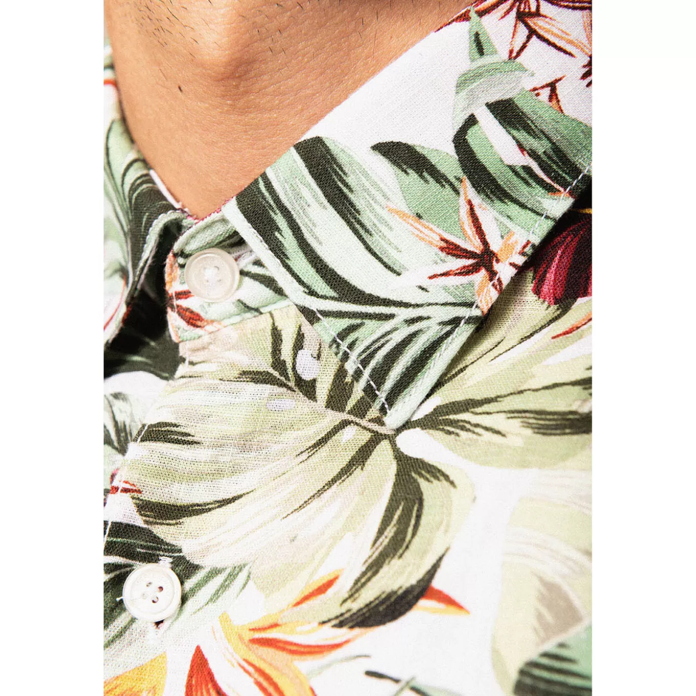 SERGE BLANCO® Shirts^Organic Cotton Floral Print Short Sleeve Shirt