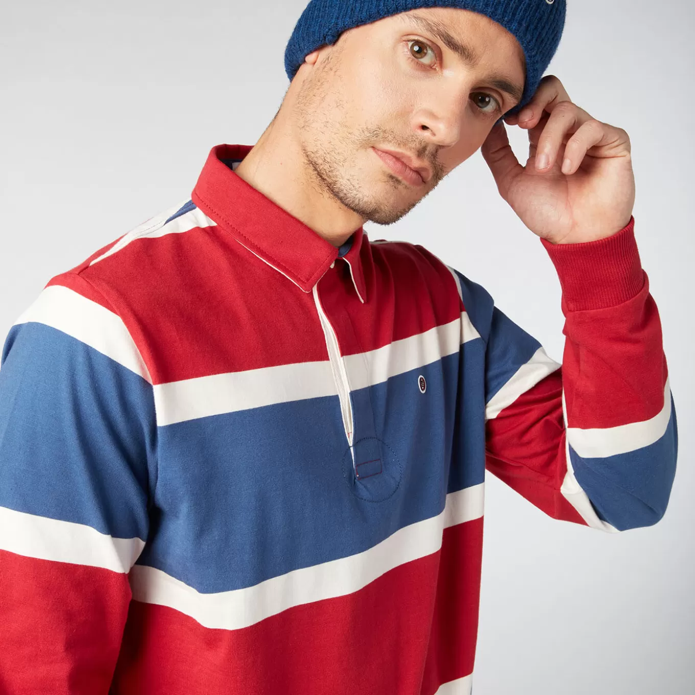 SERGE BLANCO® Polo Shirts^Play rugby polo shirt with red tricolor stripes