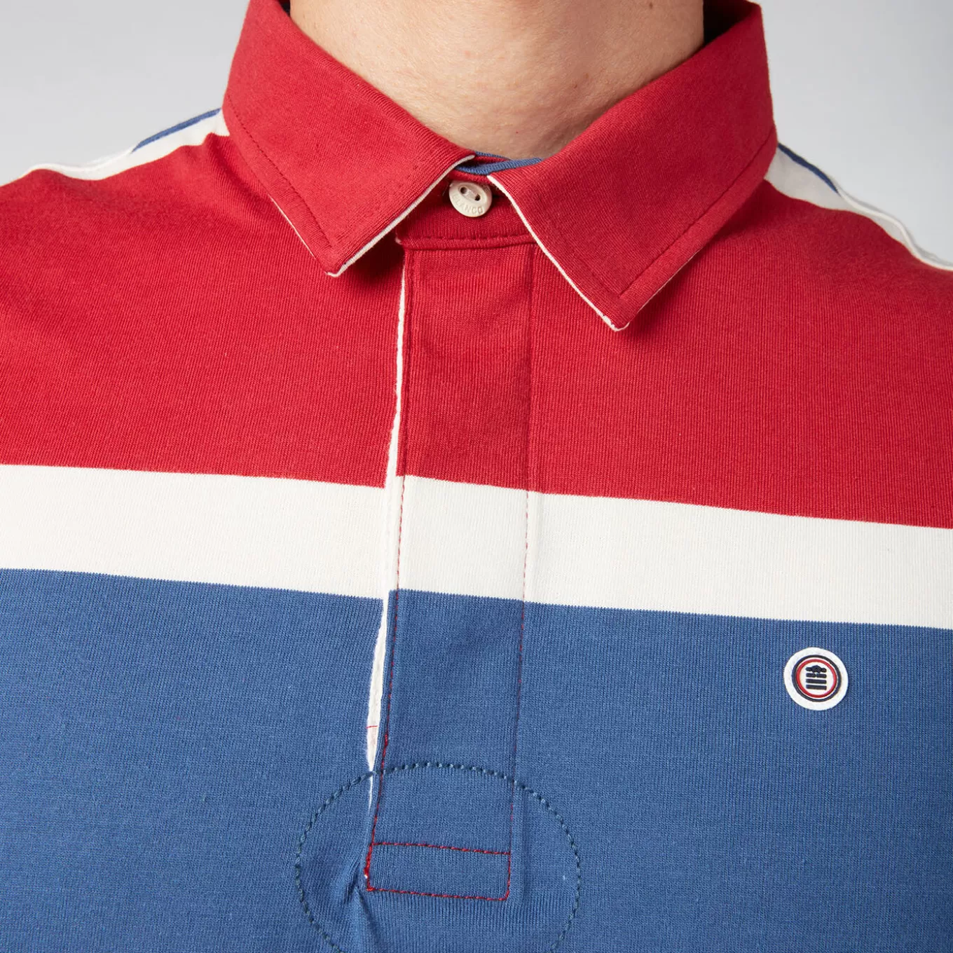 SERGE BLANCO® Polo Shirts^Play rugby polo shirt with red tricolor stripes