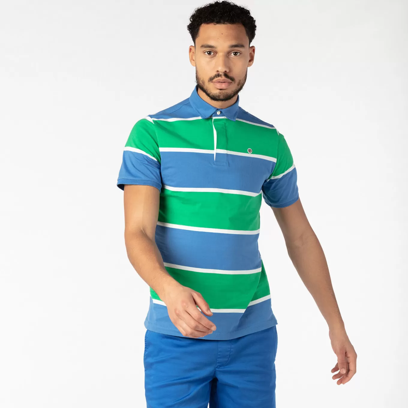 SERGE BLANCO® Polo Shirts^PLAY tricolor striped short-sleeved polo shirt