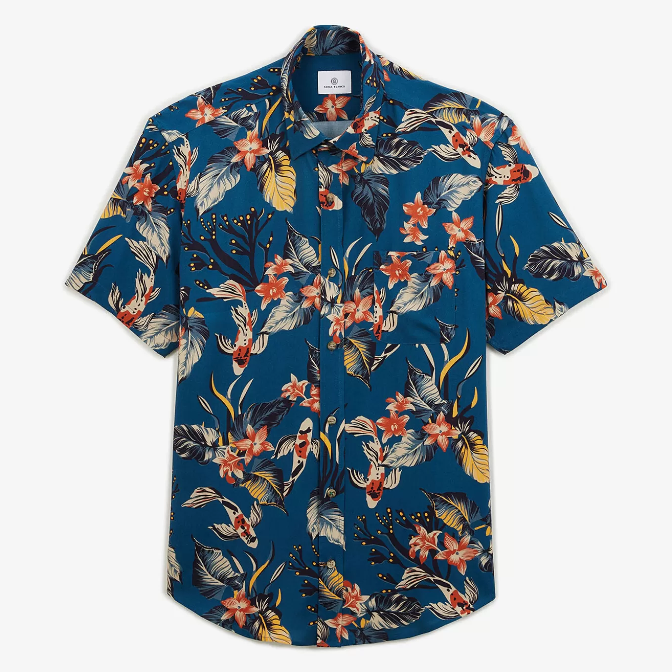 SERGE BLANCO® Shirts^Regular short-sleeved shirt in e with coral print